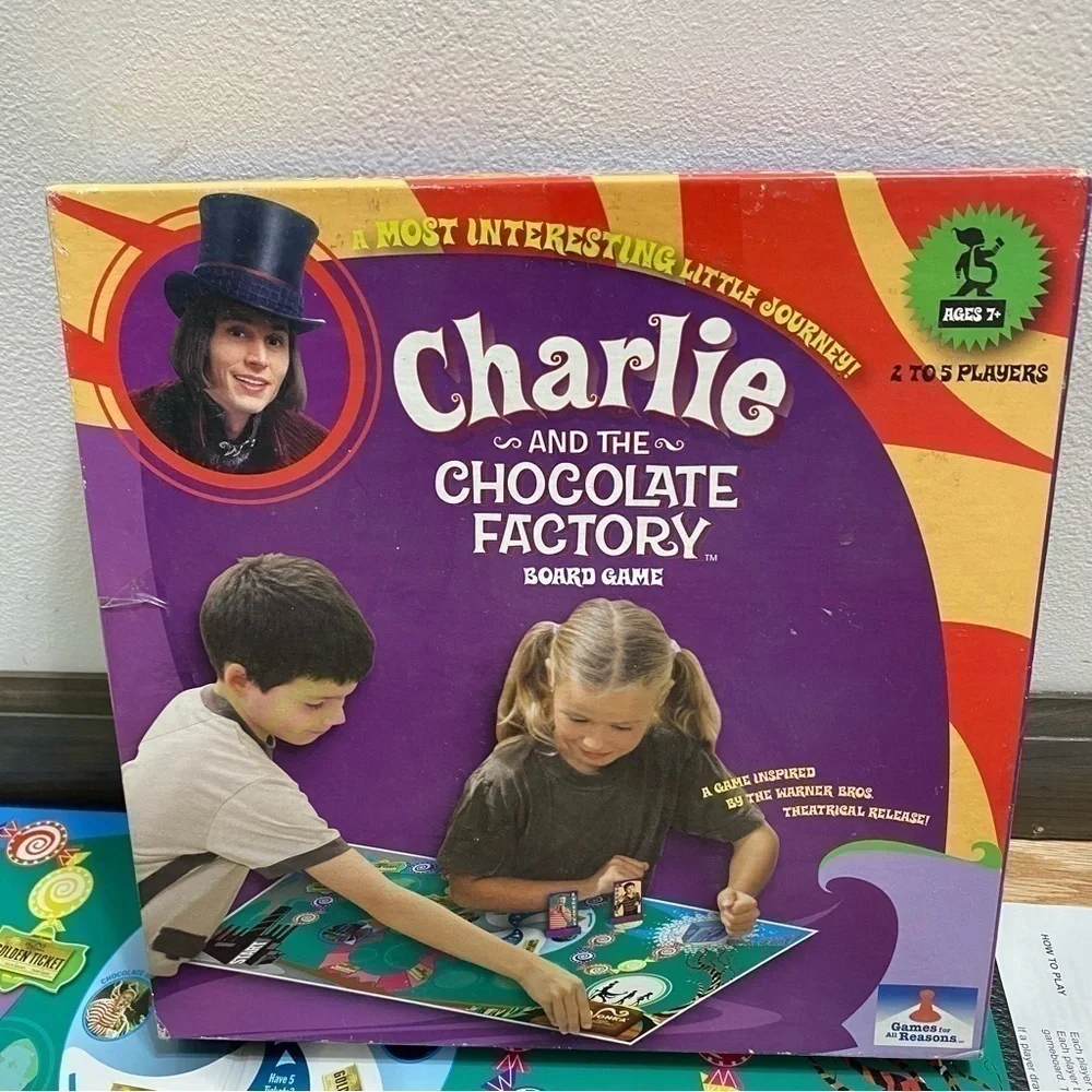 Vintage Charlie and the Chocolate Factory Board Game Kids Toy Purple Orange